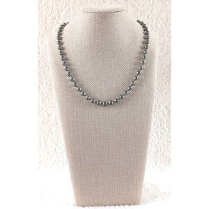 Panama Jack Dragon Head Necklace Hematite Beads‎ Red Eyes Silver Tone 18"